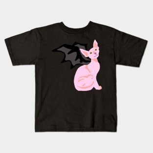 Bat Wing Sphynx Cat Kids T-Shirt